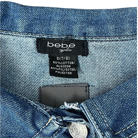 Bebe Blue Jean Jacket Classic Denim Style - S (7/8) - Picture 4 of 9